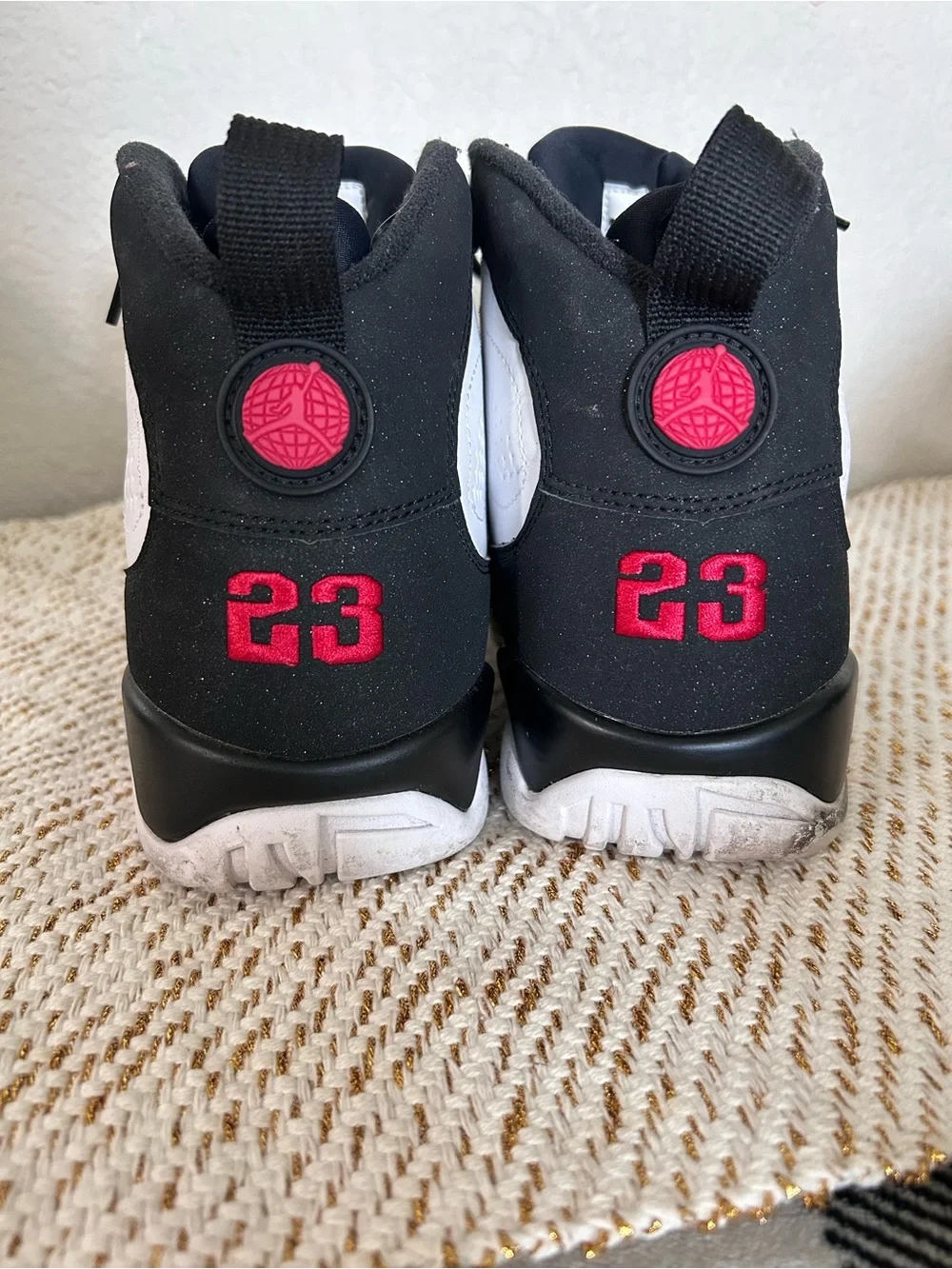 Jordan Men’s White, Black and Red High-Top Sneakers